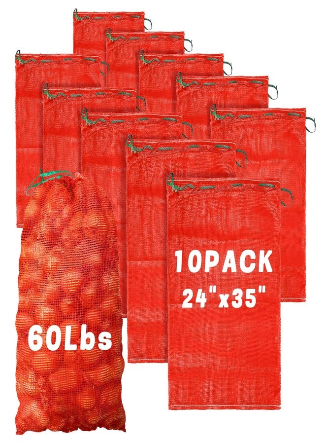 UCandy 10 Pcs 24"x35" Large Onion Bag Mesh Produce Bags, 60+ Lbs Reusable Breathable Vegetable Storage Bags With Drawstring For Potato Onion Citrus Garden Produce Vegetable Storage - Image 1